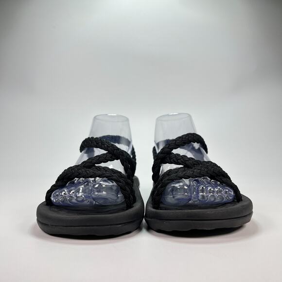 Megnya Black Comfortable Walking Sandals Handmade Braided Straps Women's Size 8 - Picture 2 of 8